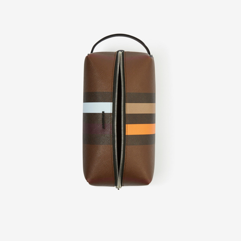 Check and Leather Travel Pouch 4