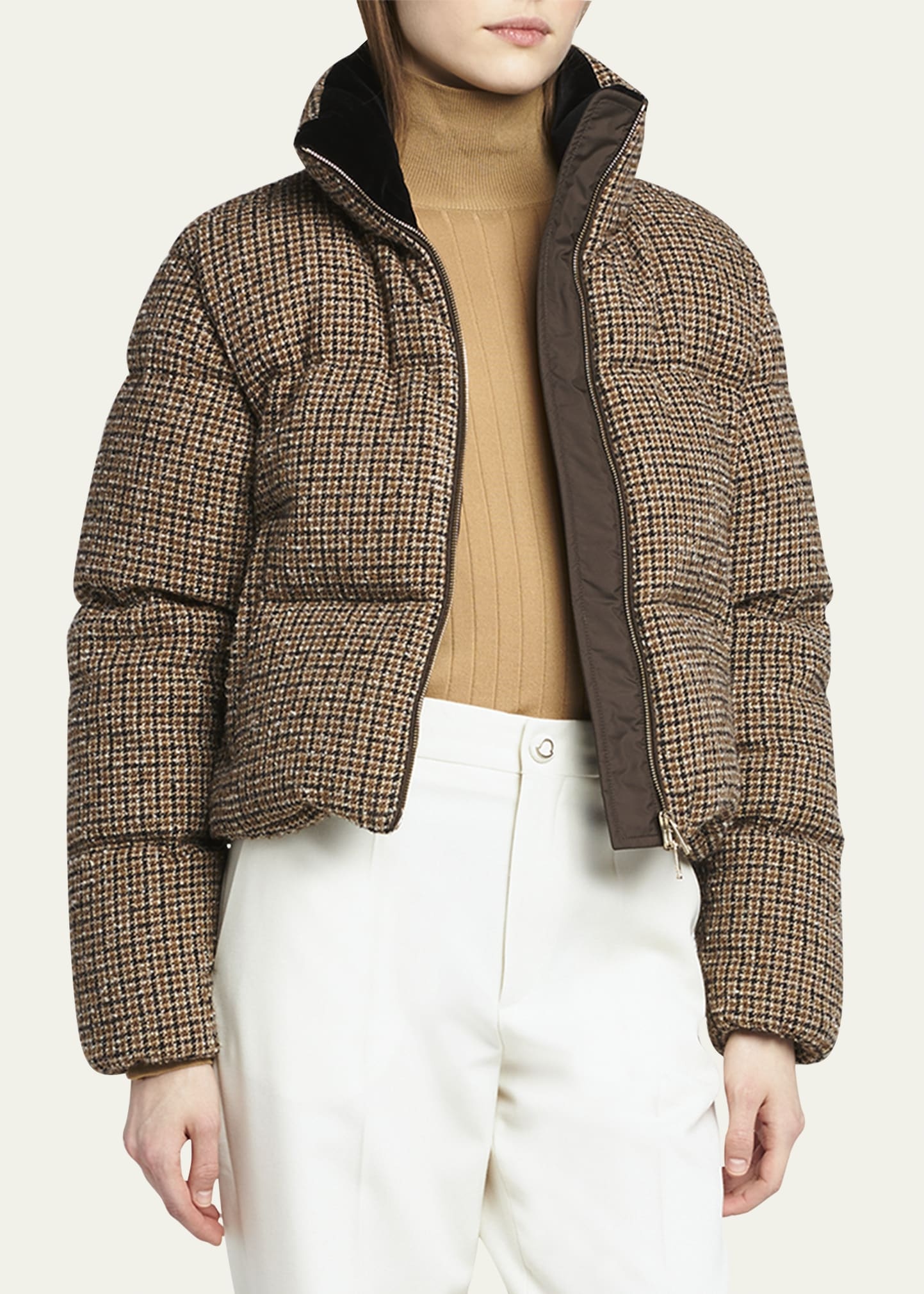 Moncler Seboune Check Boucle Puffer Jacket | bergdorfgoodman