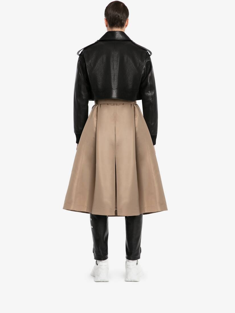 Cropped Aviator Jacket in Black - 4