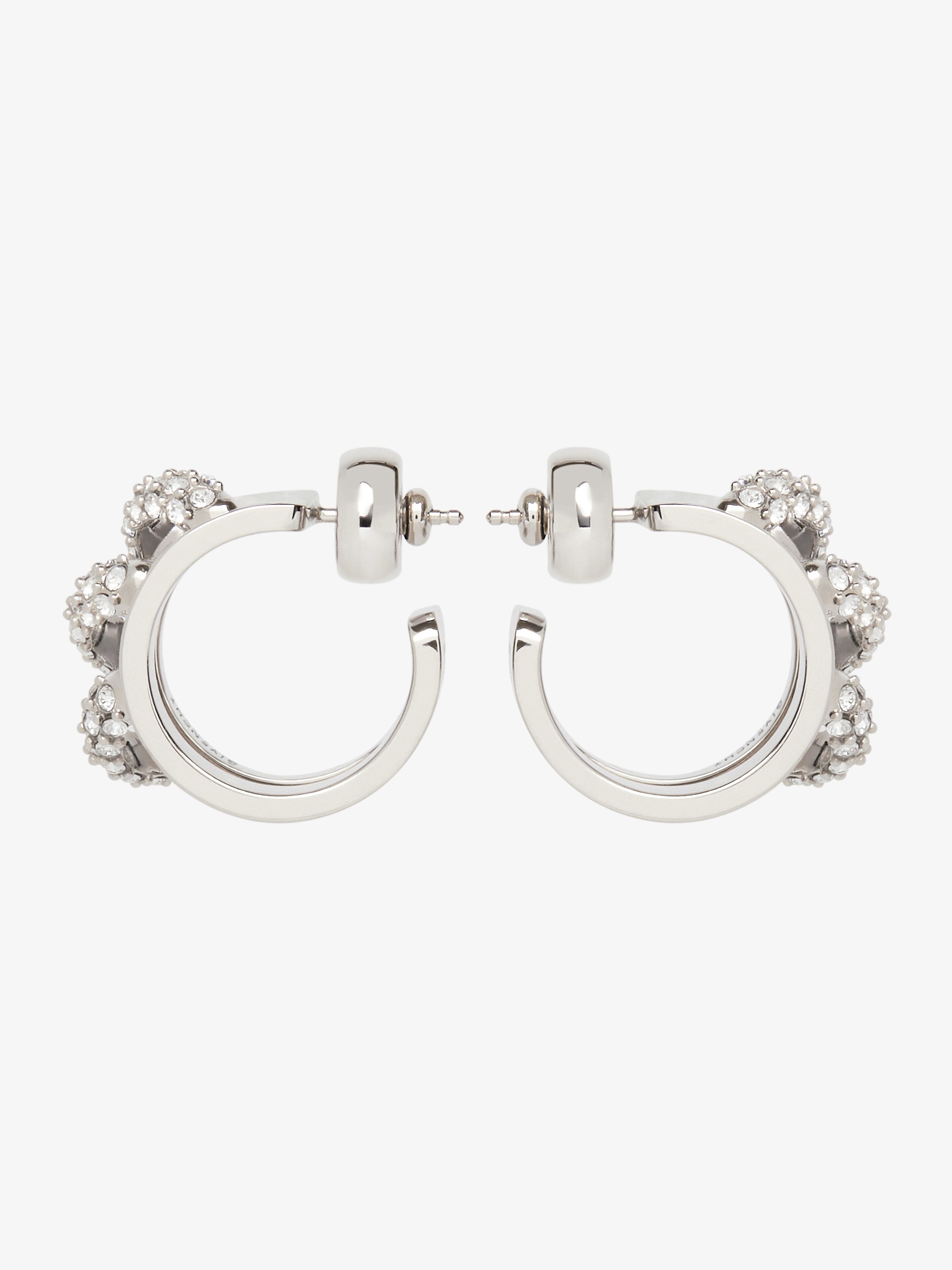 STITCH EARRINGS IN METAL WITH CRYSTALS - 3