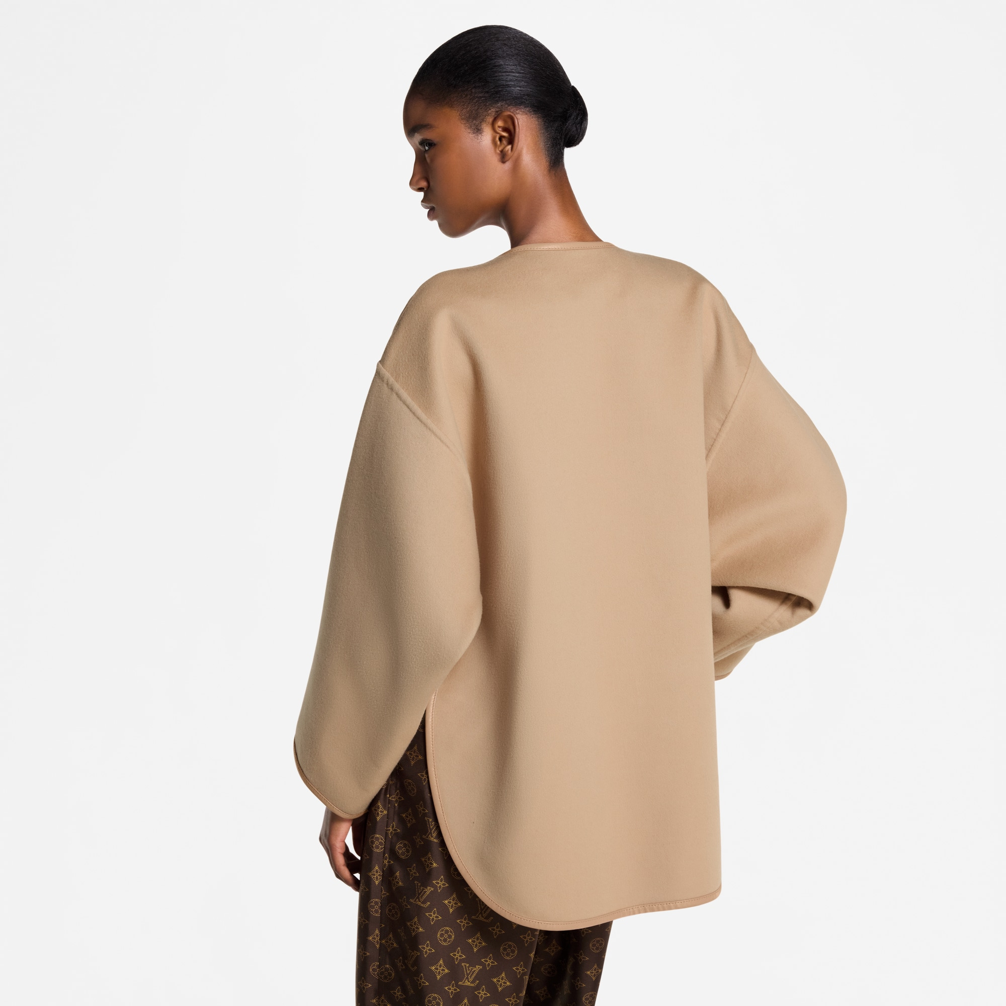 Long Double Face Toggle Detail Coat - 7