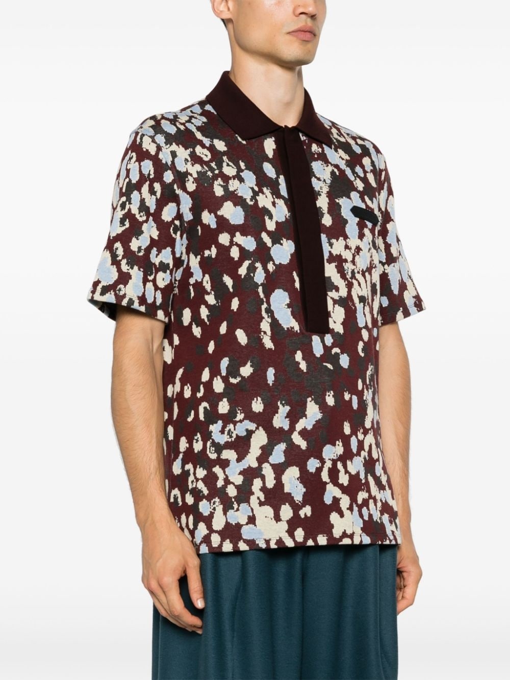 patterned-jacquard cotton polo shirt - 3