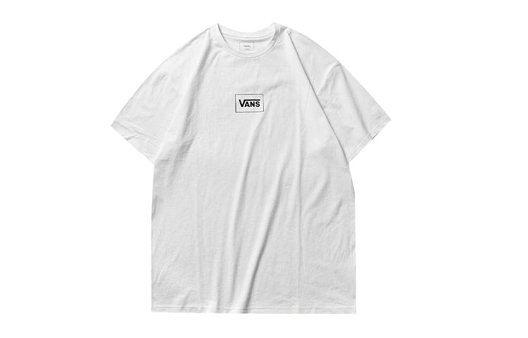 Vans Alphabet Printing Athleisure Casual Sports Short Sleeve Couple Style White VN0A4MLWWHT - 2