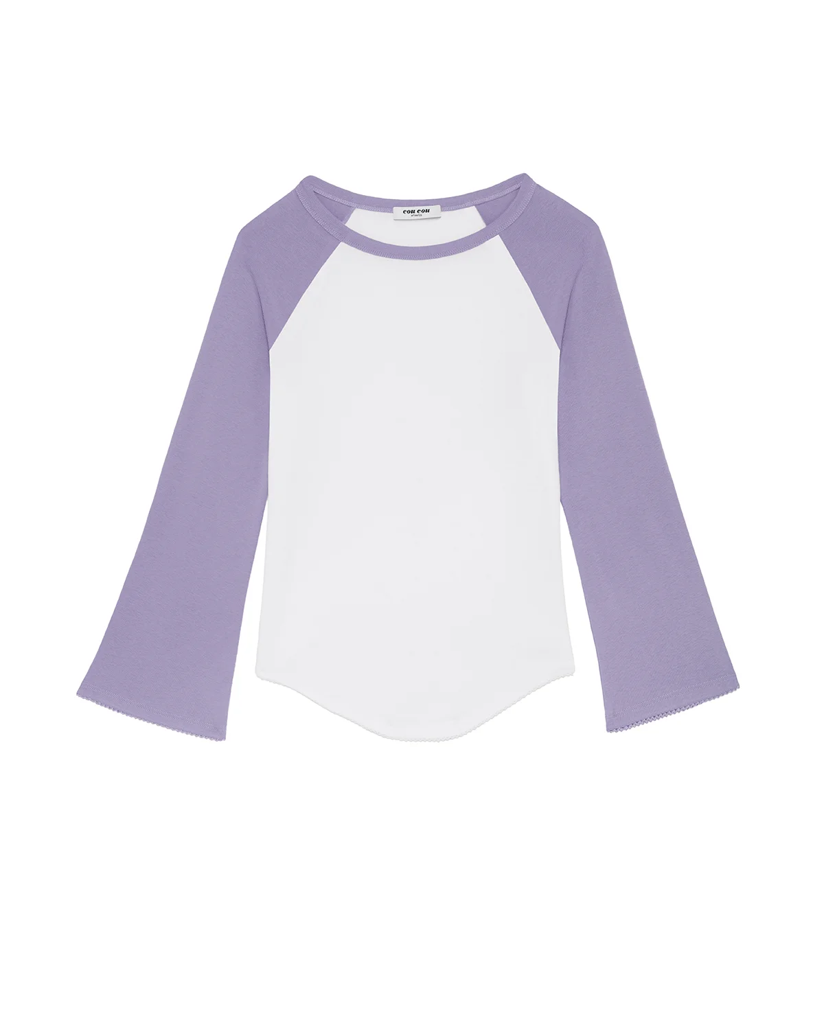 The Raglan: Cotton Jersey White/ Lilac - 1