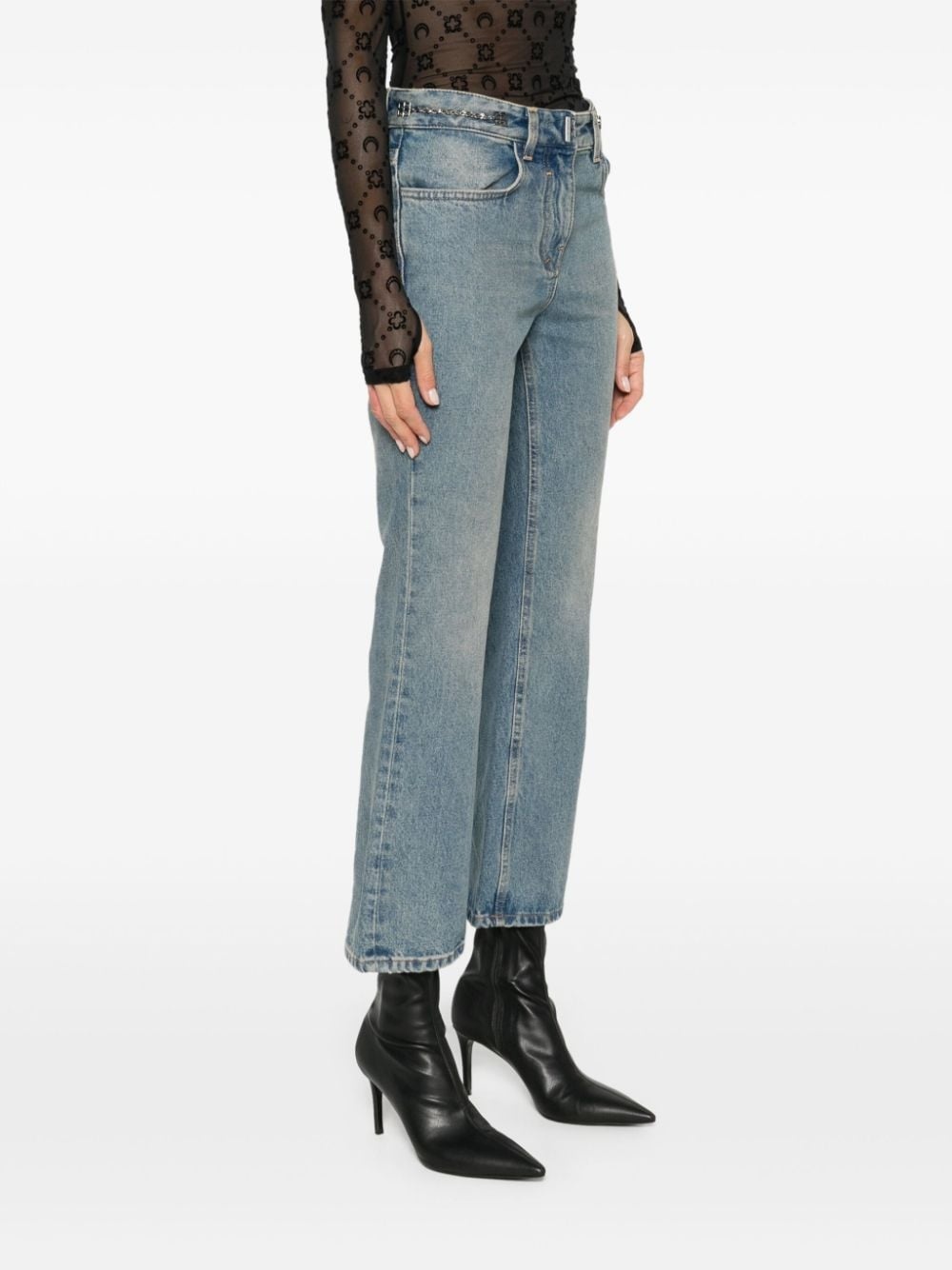 bootcut chain-detail jeans - 3