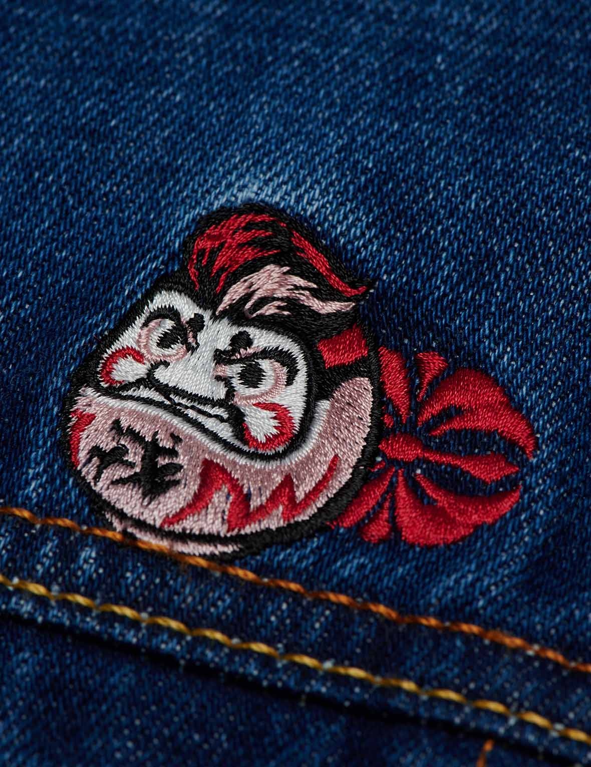 ALLOVER DARUMA EMBROIDERED DENIM JACKET - 9