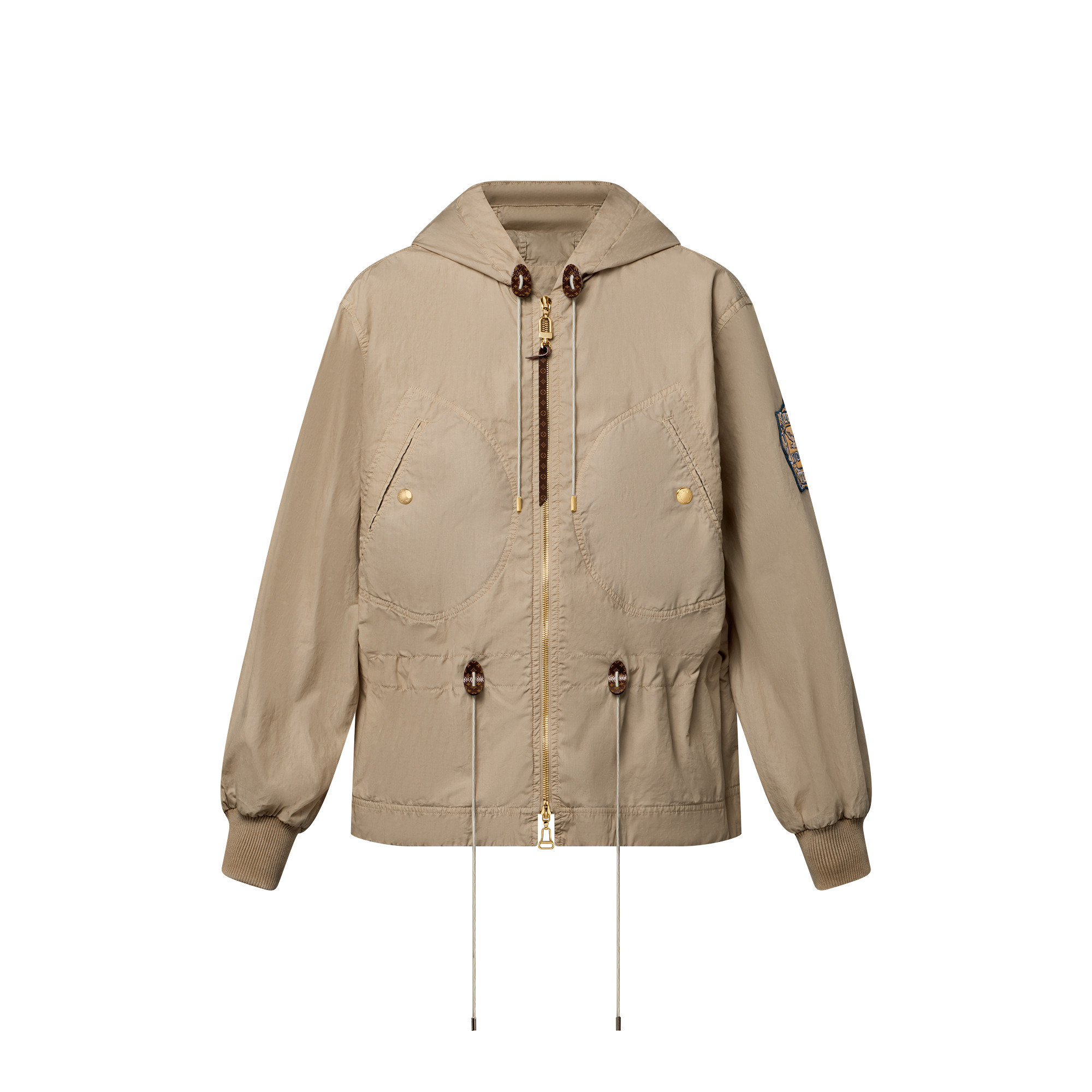 Peach-Effect Peplum Parka - 1