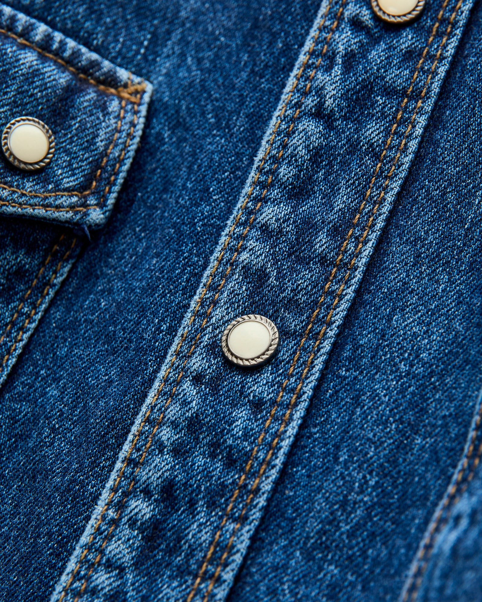 11oz Modern Western Shirt in Stonewash Indigo - 5