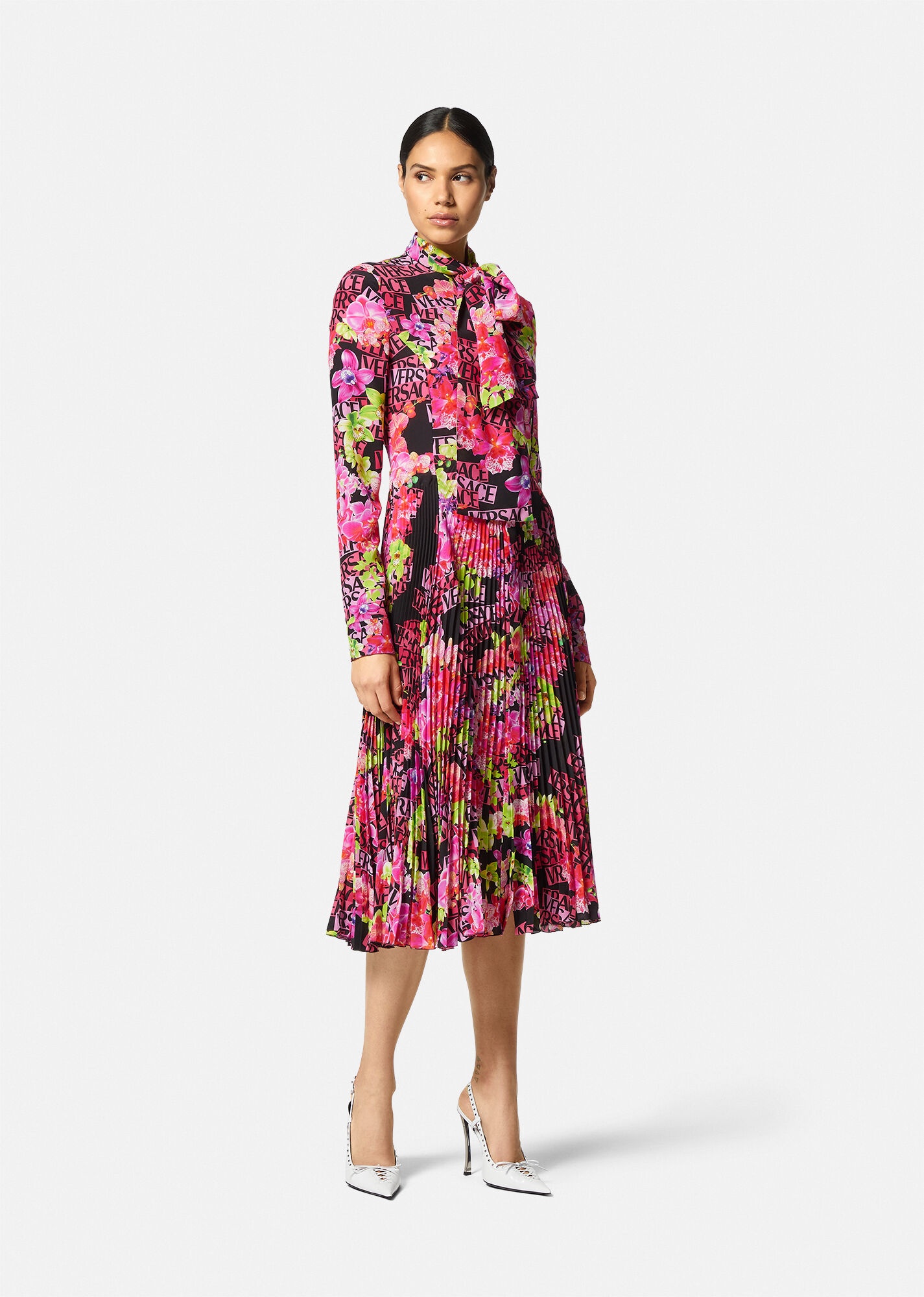 Logo Orchid Midi Shirt Dress - 3