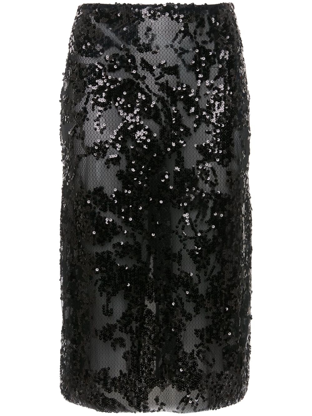 sequin-embellished pencil midi skirt - 1