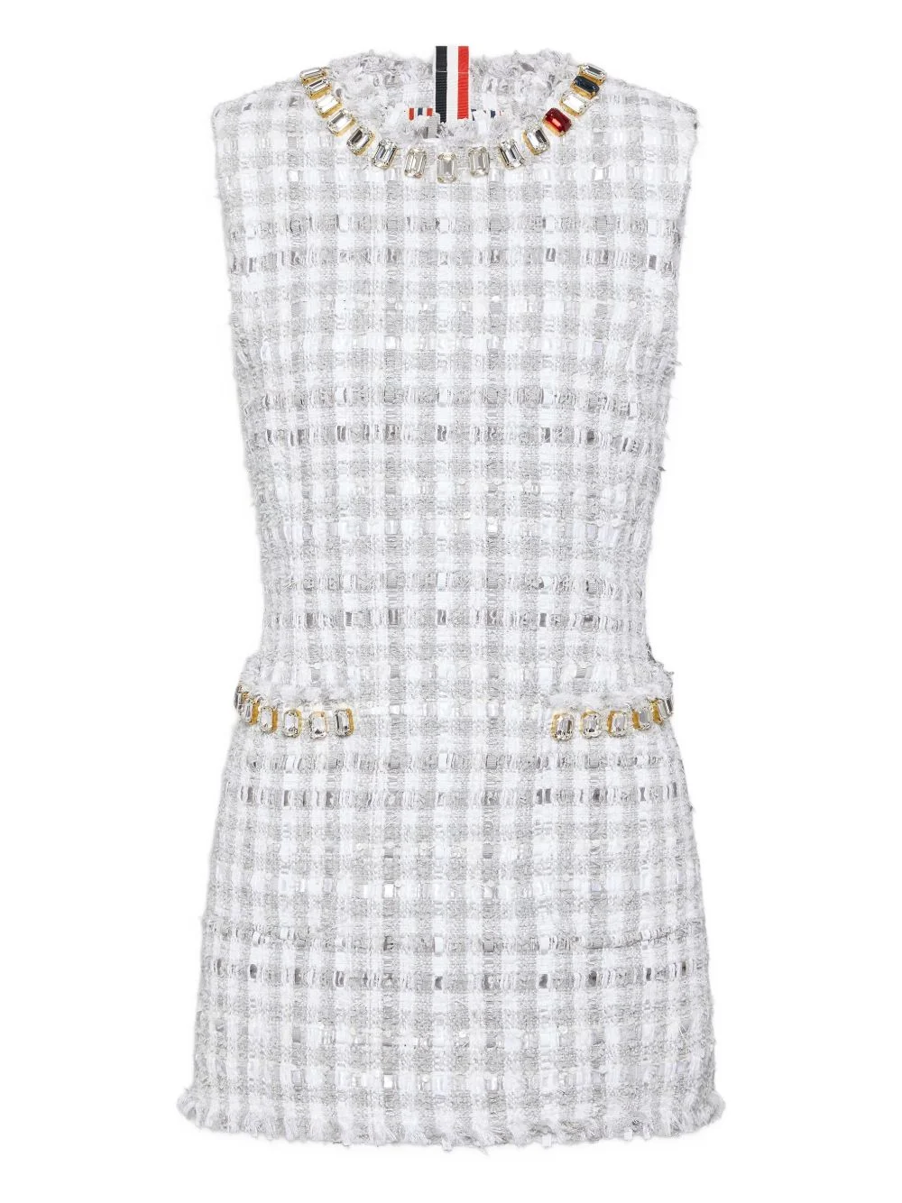 Swarovski-crystal gingham tweed mini dress - 1