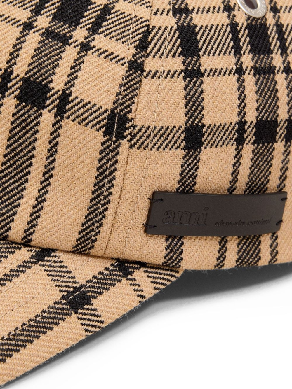 checked wool baseball cap - 3