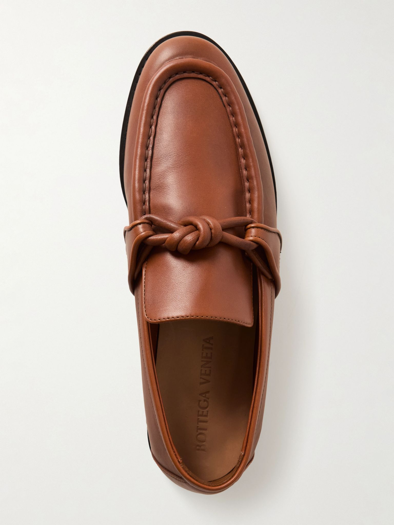 Astaire knotted leather loafers Brown - 5