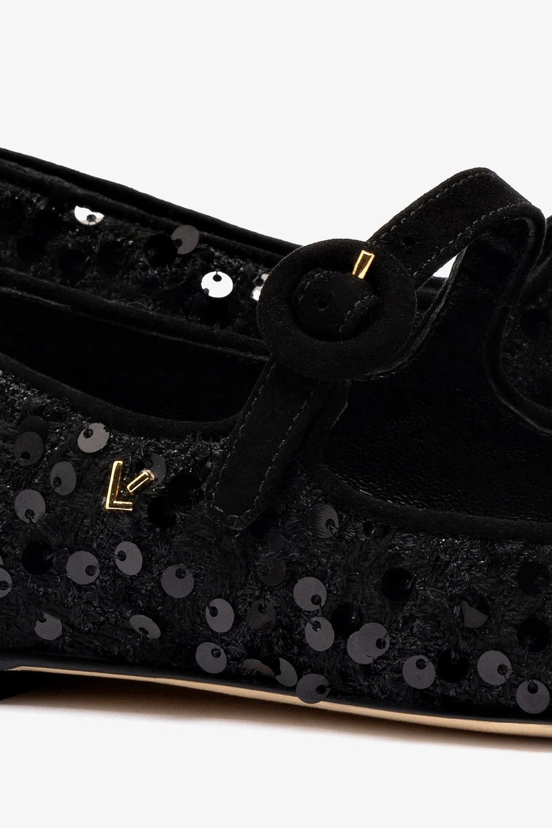 Blair Ballet Flat In Black Sequins 4