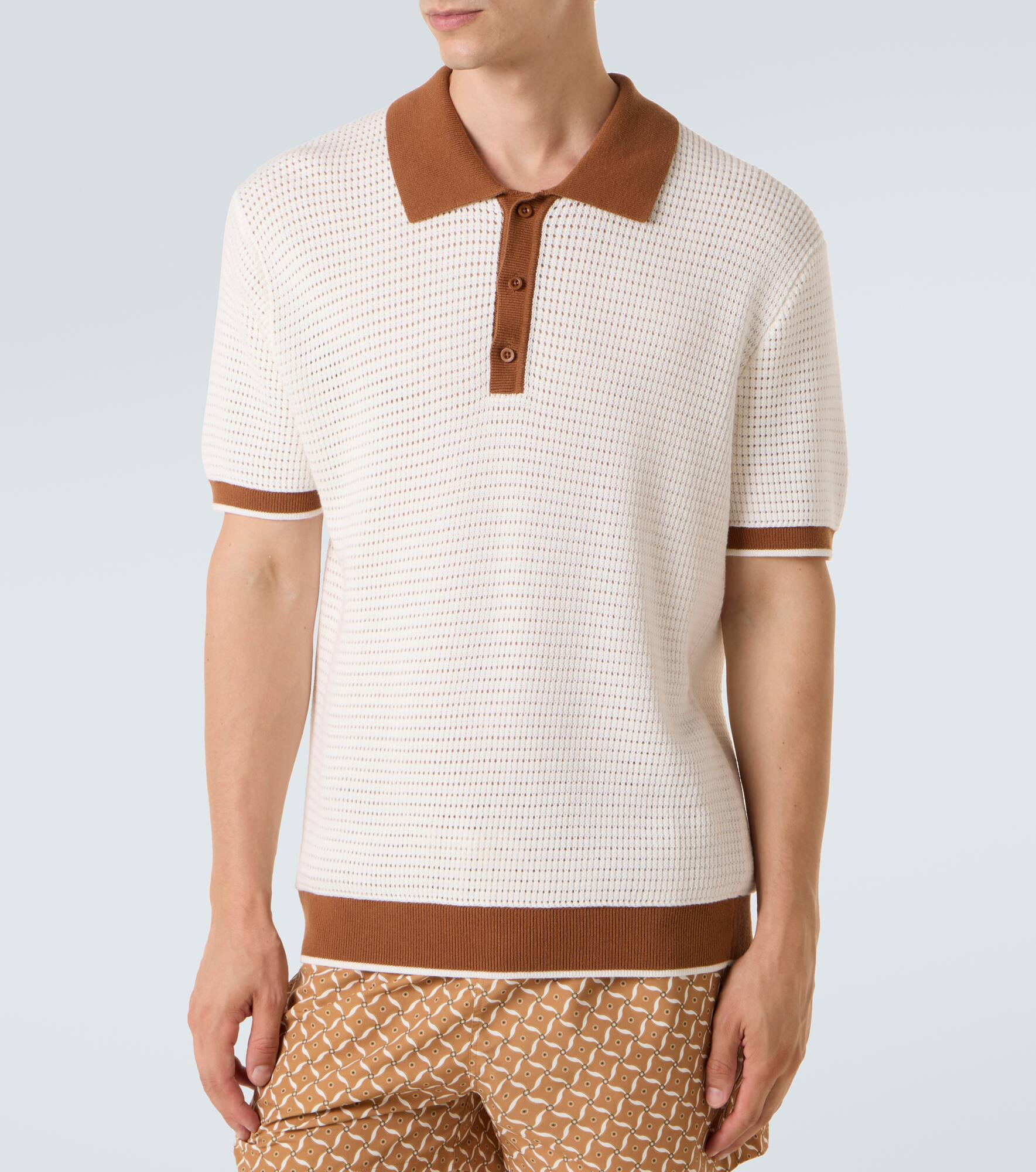 Vidal pointelle cotton polo shirt - 3