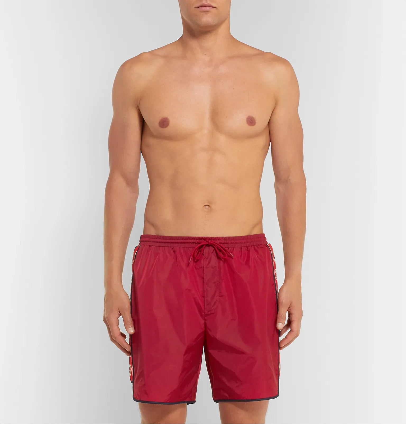 Slim-Fit Mid-Length Logo Webbing-Trimmed Swim Shorts - 2