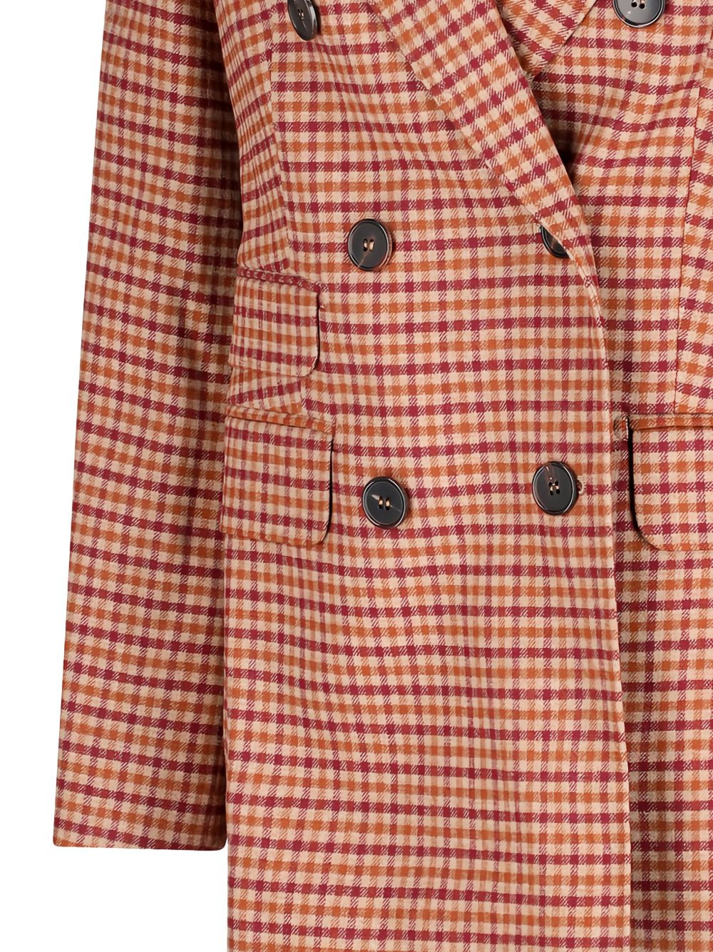 gingham double-breasted jacket - 3