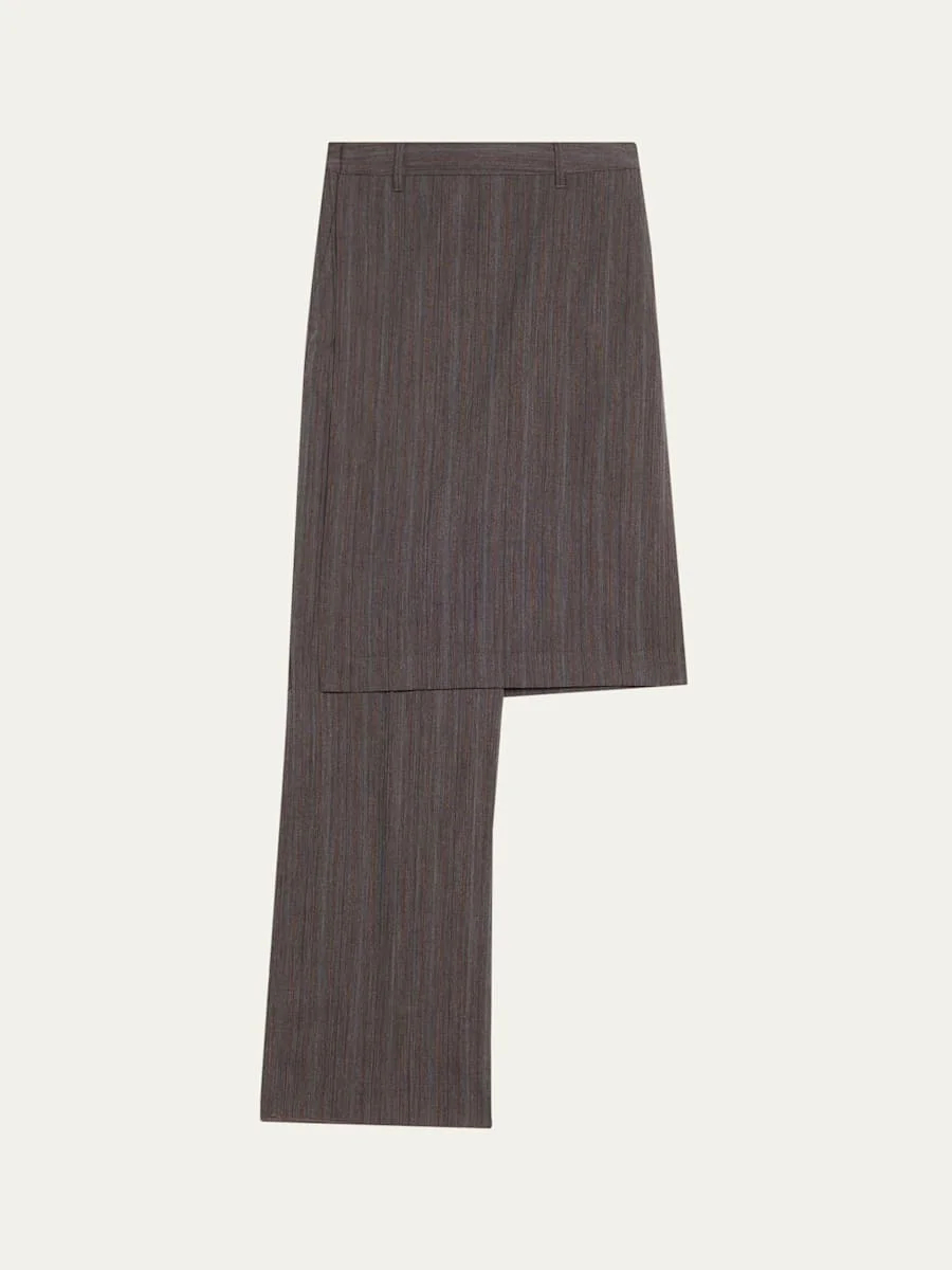 Subtle Stripe Melange Wool Pantaskirt - 1
