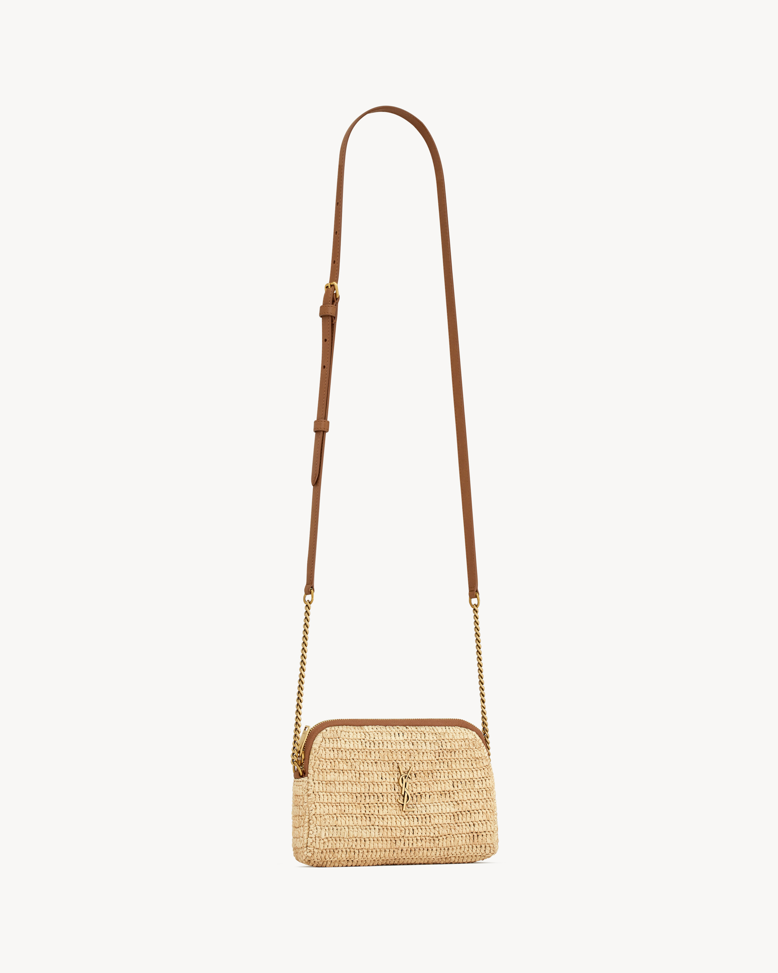 GABY ZIPPED POUCH IN RAFFIA - 5