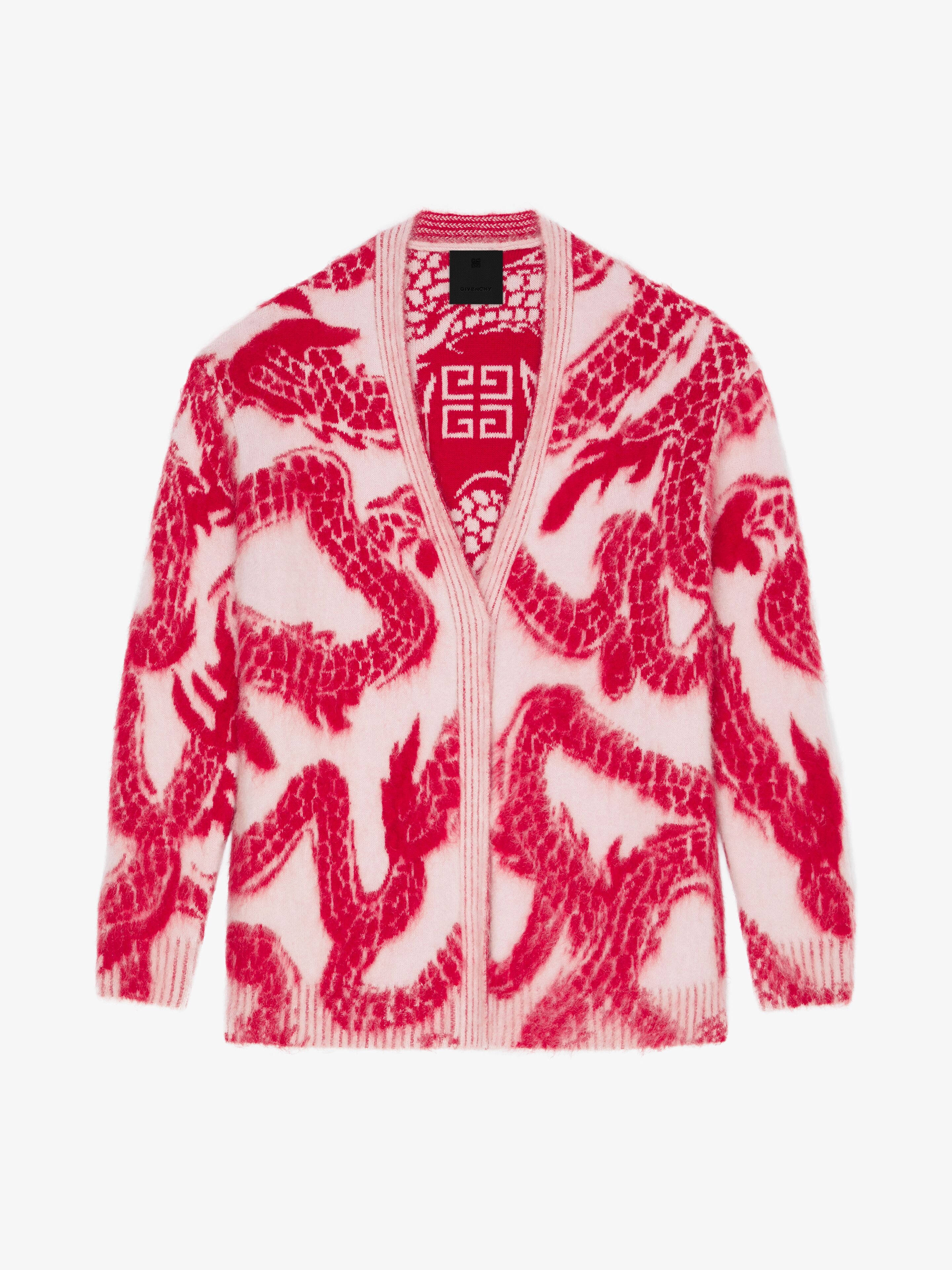 CARDIGAN IN MOHAIR AND WOOL WITH DRAGON JACQUARD - 1