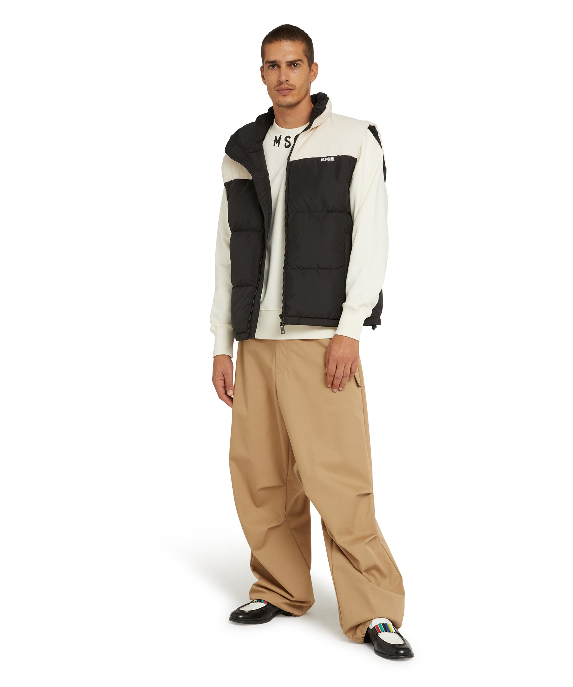 Cotton crewneck sweater wth MSGM brushstroke logo positioned at the neck - 5