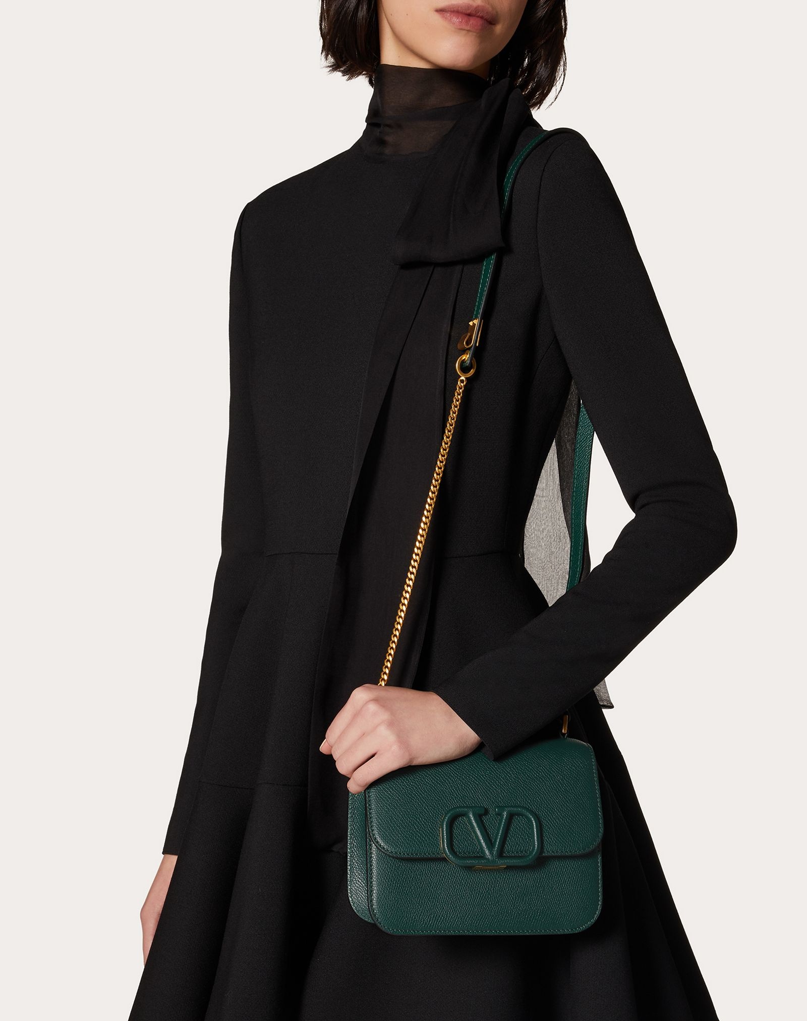 Small VSLING Grainy Calfskin Shoulder Bag - 6