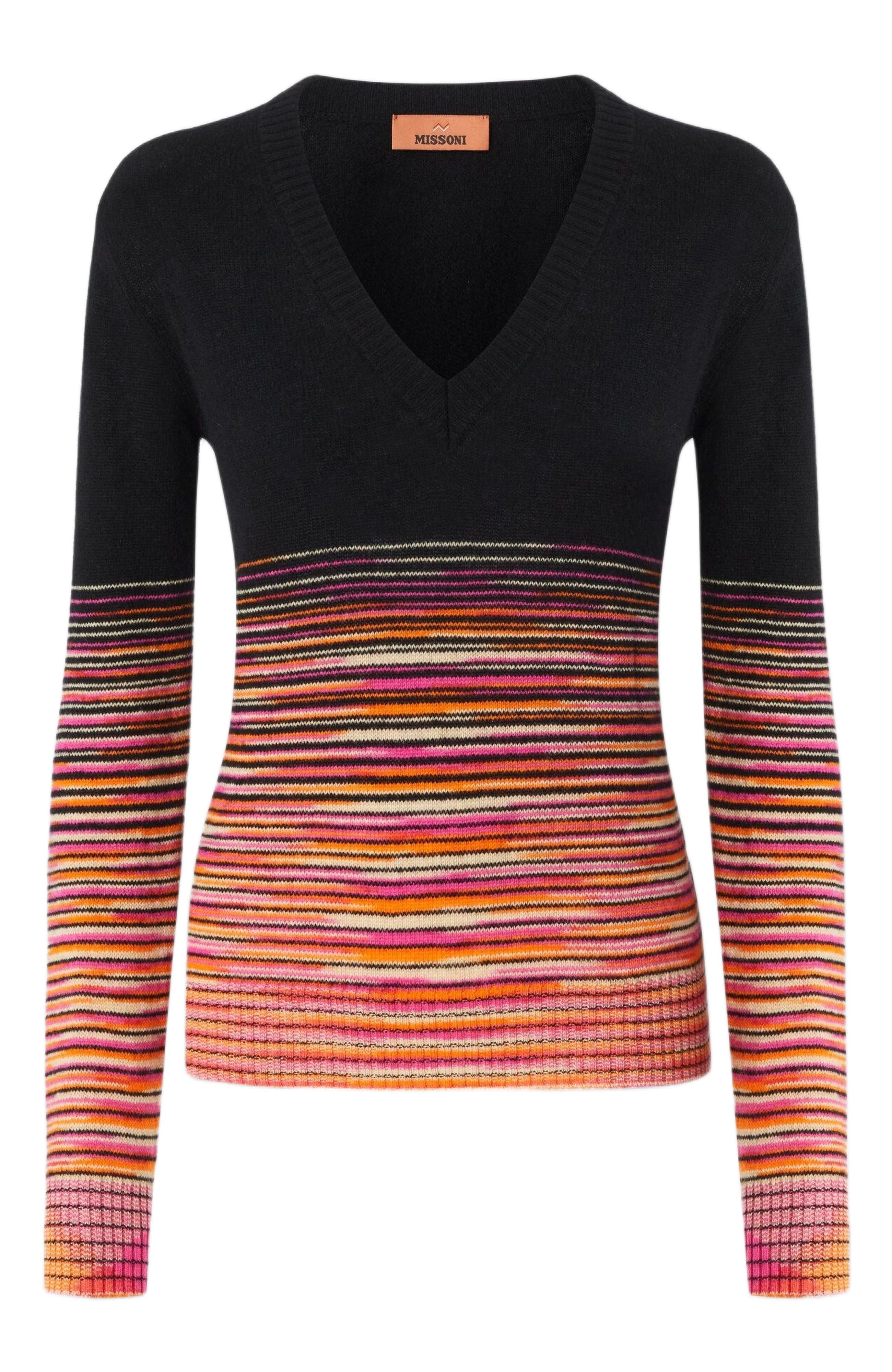 Missoni Dégradé Slub Cashmere Sweater With V-neck in Multicoloured at Nordstrom - 2
