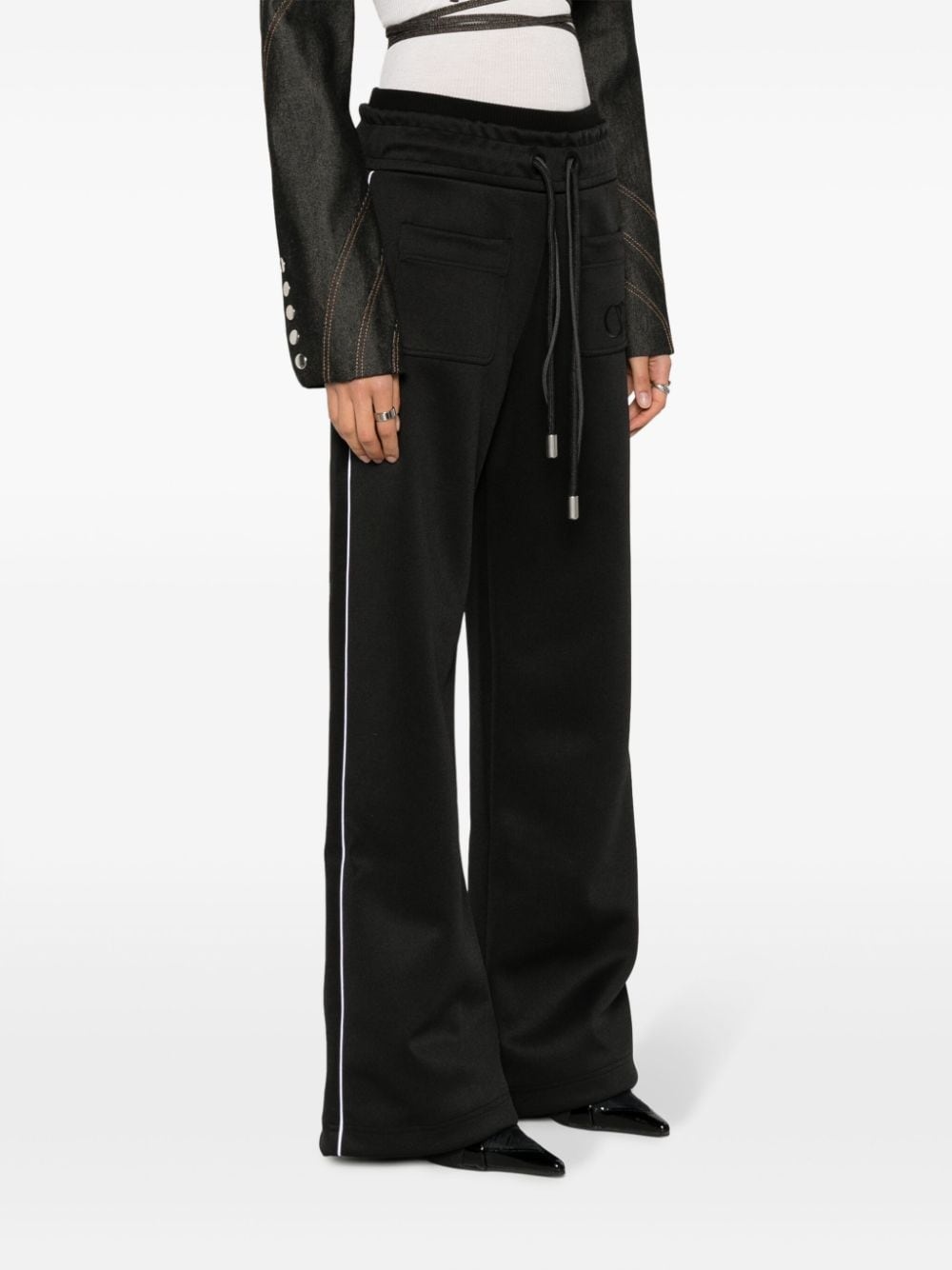elasticated-waist cotton track pants - 3