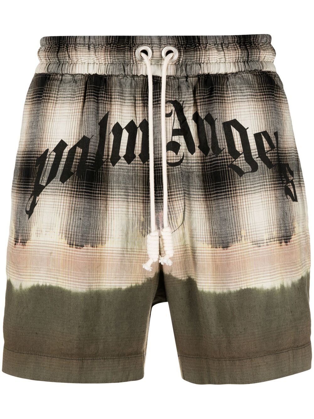 plaid-check print track shorts - 1