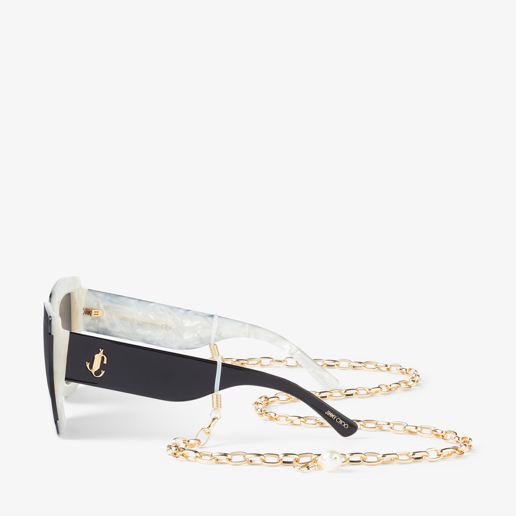 Renee/N
Grey Mother of Pearl Square-Frame Sunglasses with Detachable Chain - 2