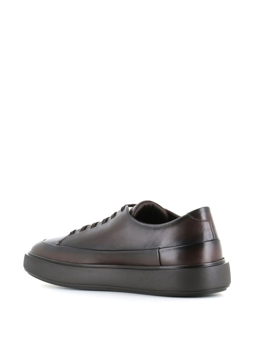 low-top leather sneakers - 3