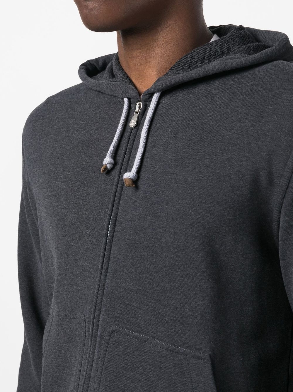 drawstring zip-up hoodie - 5