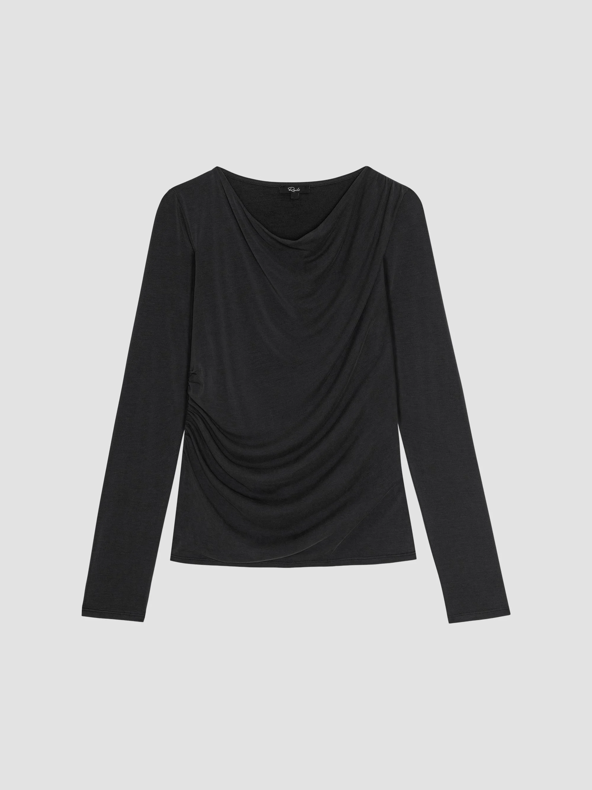 Women's Issel Draped Long-Sleeve Top - Ash - 1