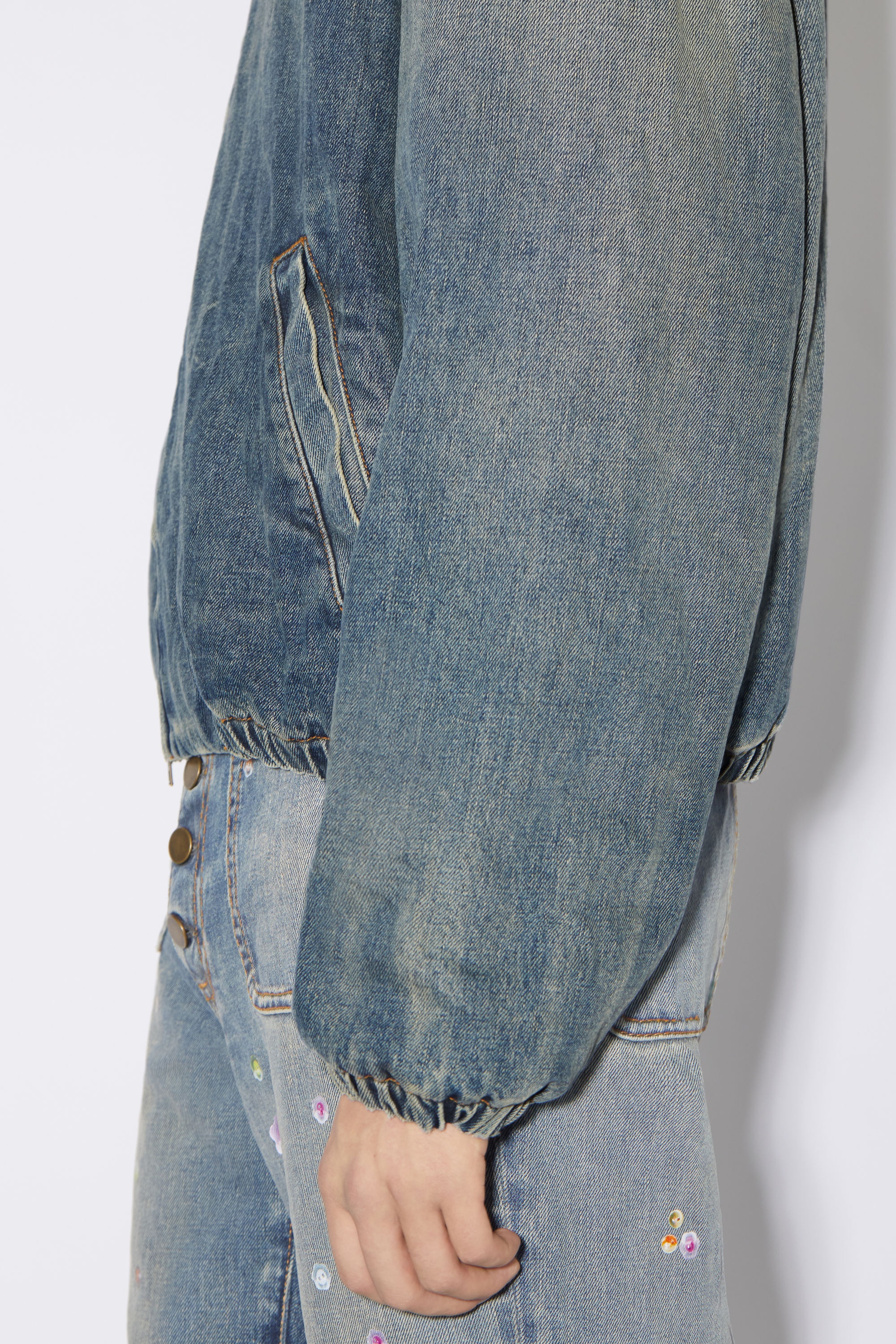 Denim padded jacket - Mid Blue - 5