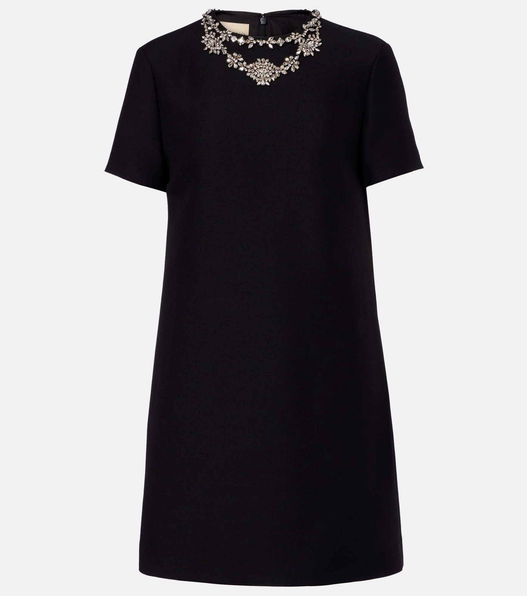 Crepe Couture embellished wool and silk minidress - 1