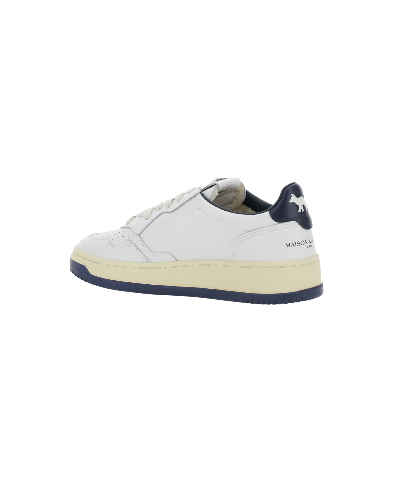 'medalist Low X Maison Kitsuné' White And Blue Sneaker With Side Logo And Logo Lettering On The Back - 3