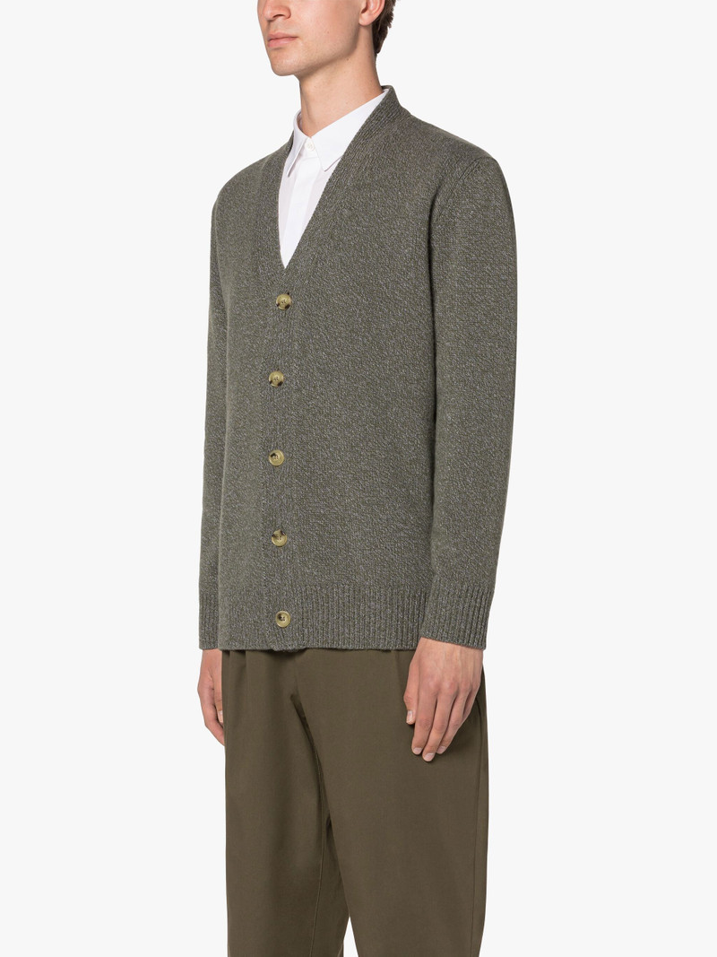 STOCKHOLM FOREST GREEN MERINO WOOL & CASHMERE CARDIGAN 3