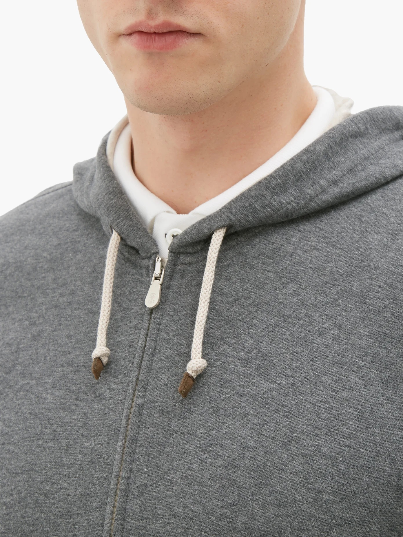 Zip-through cotton-blend hooded sweatshirt - 3