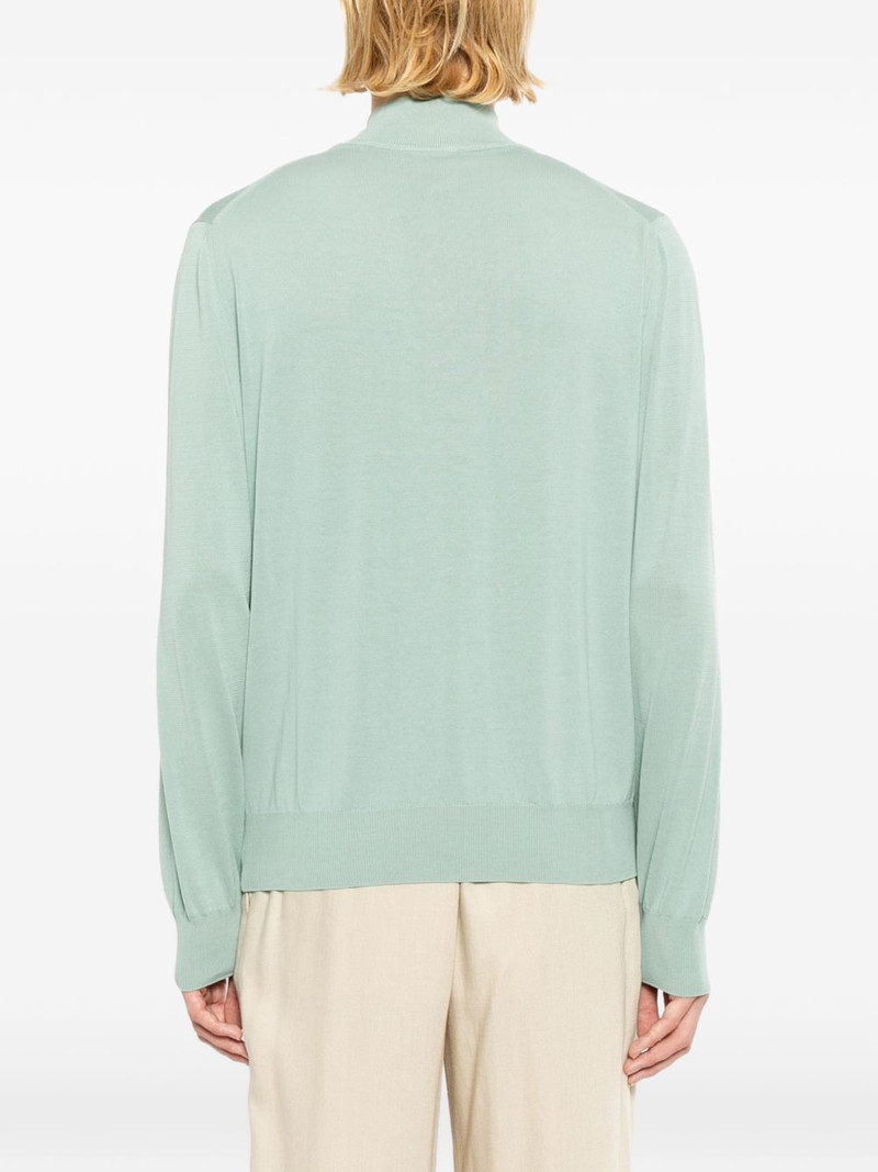 stand-collar zip-up sweater 4