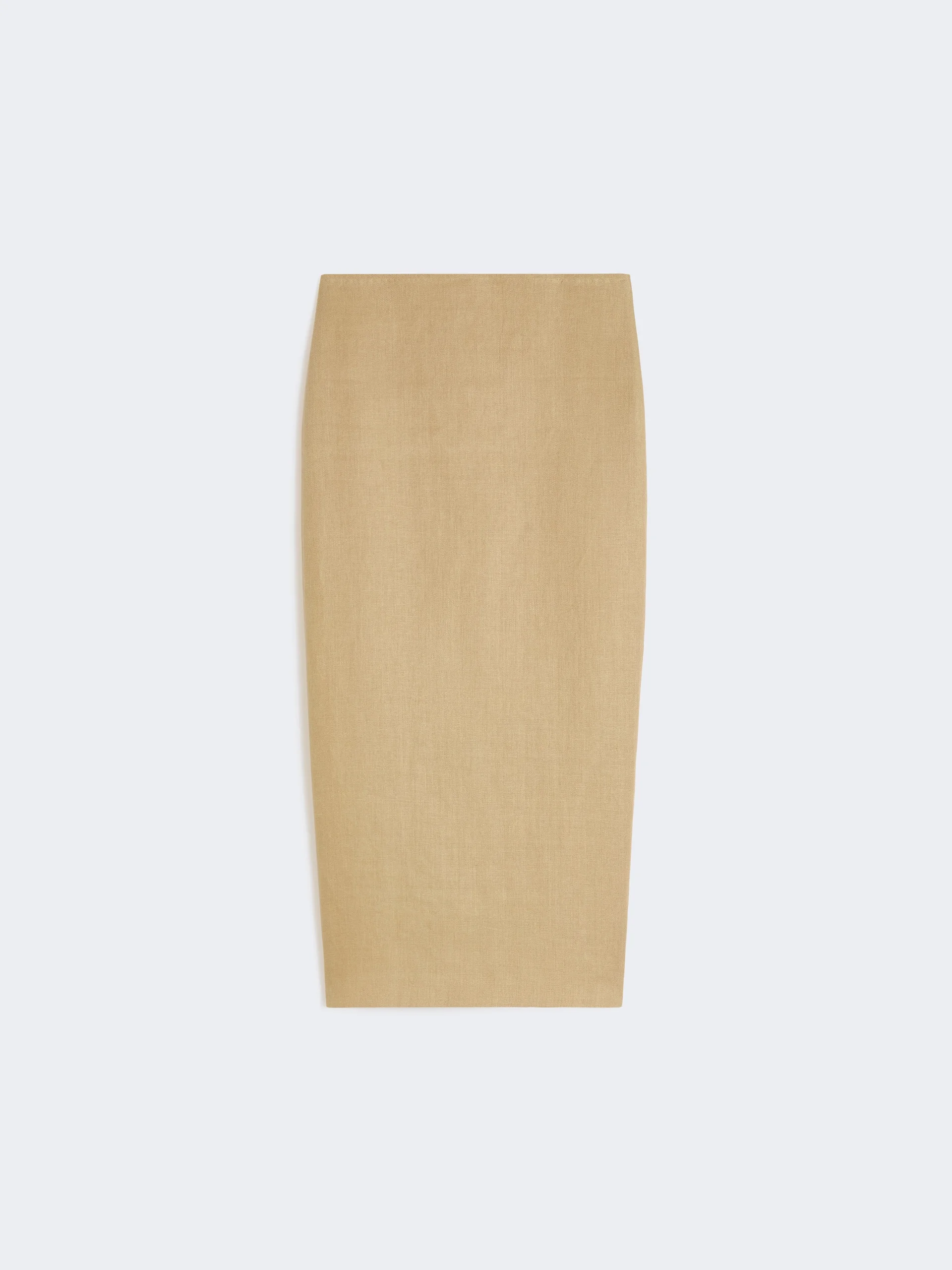 Slim-fit skirt in linen twill - CAMEL - 1
