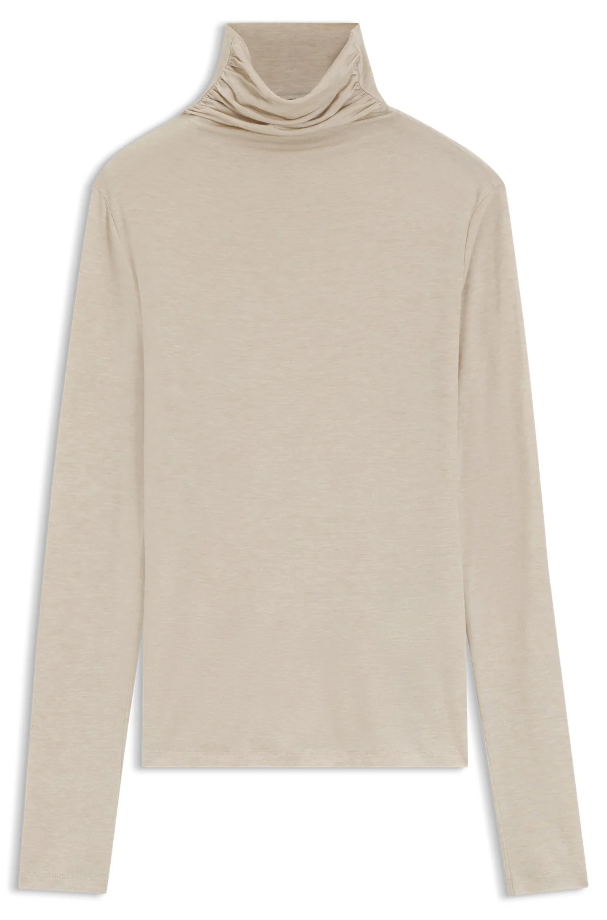 DRAPED FUNNEL-NECK TOP IN A WOOL BLEND - 1