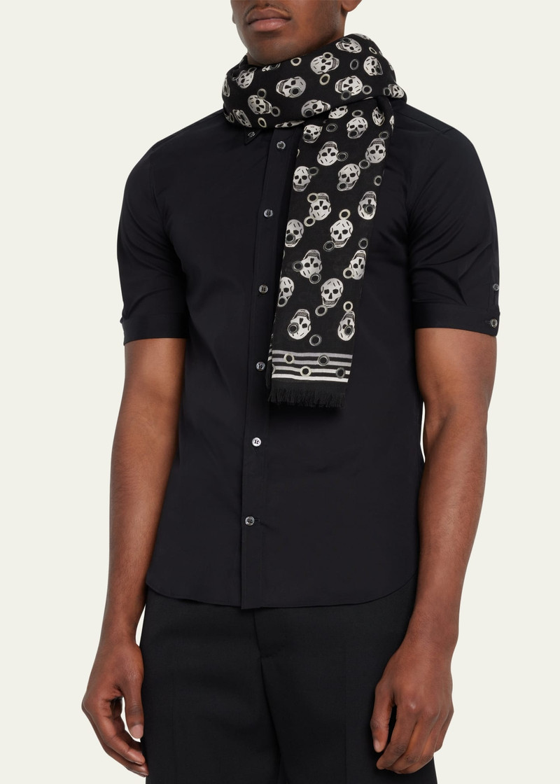 Men's Eyelet Skull Biker Scarf 3