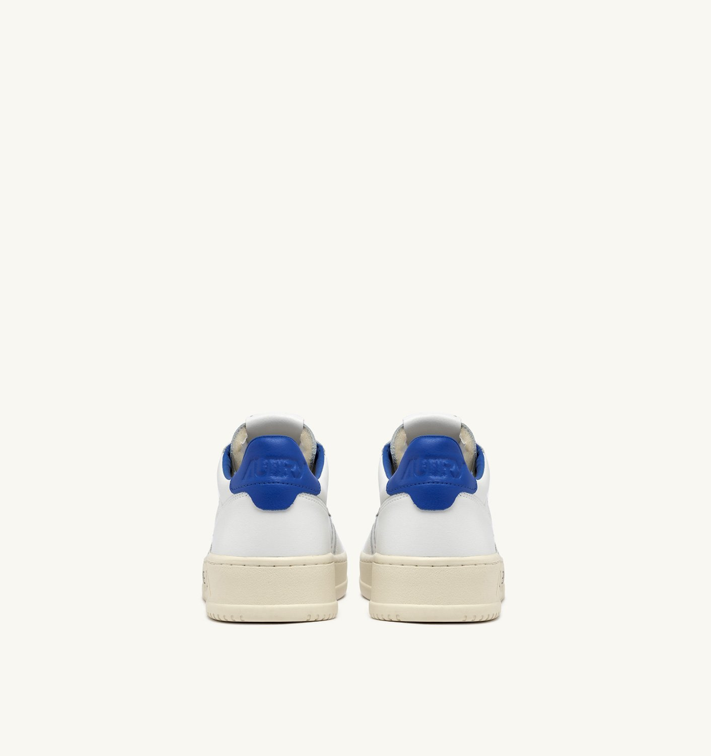 MEDALIST LOW SNEAKERS IN WHITE AND PALACE BLUE LEATHER WITH LETTERING - 3