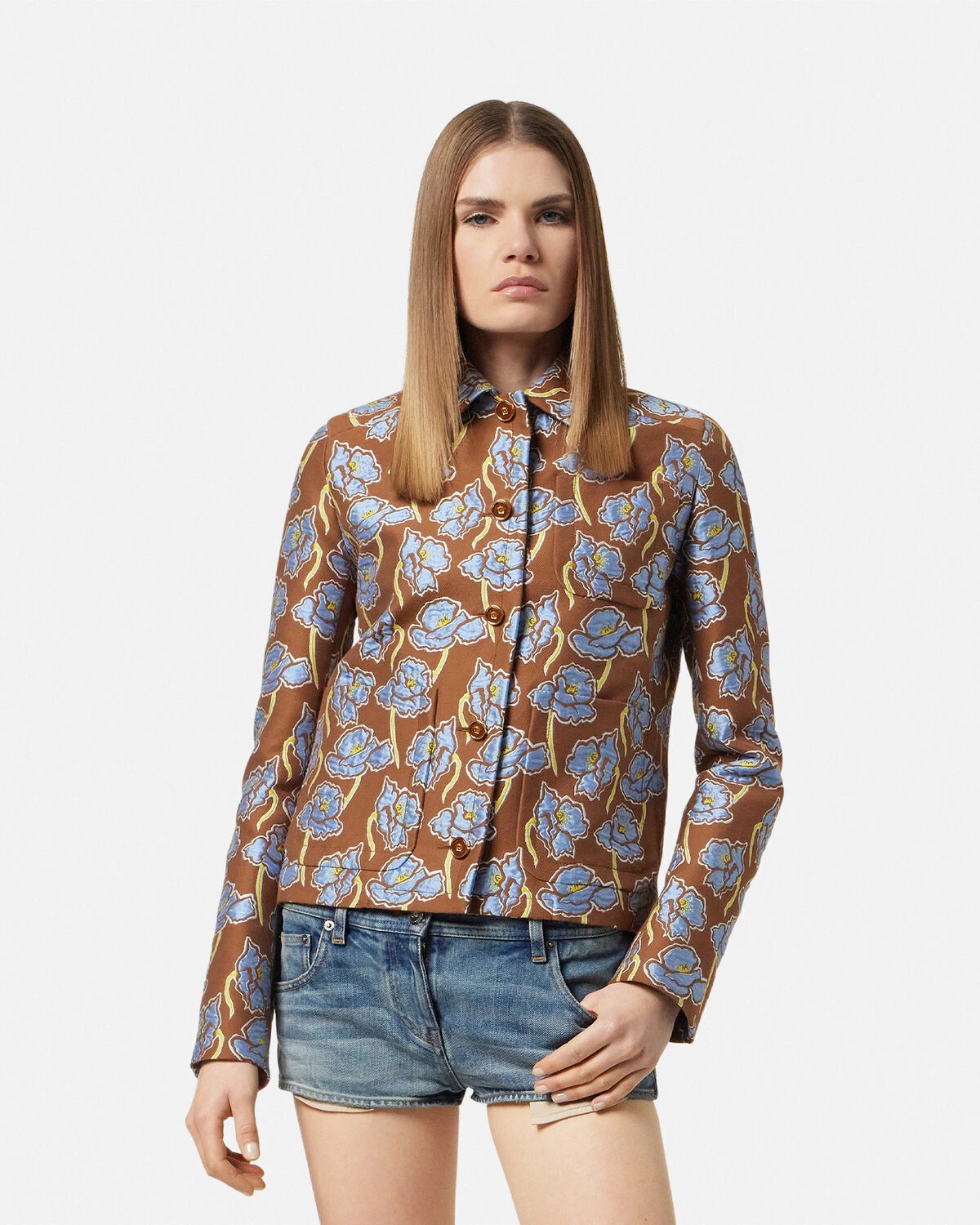 Poppies Jacquard Boxy Blouson Jacket - 4