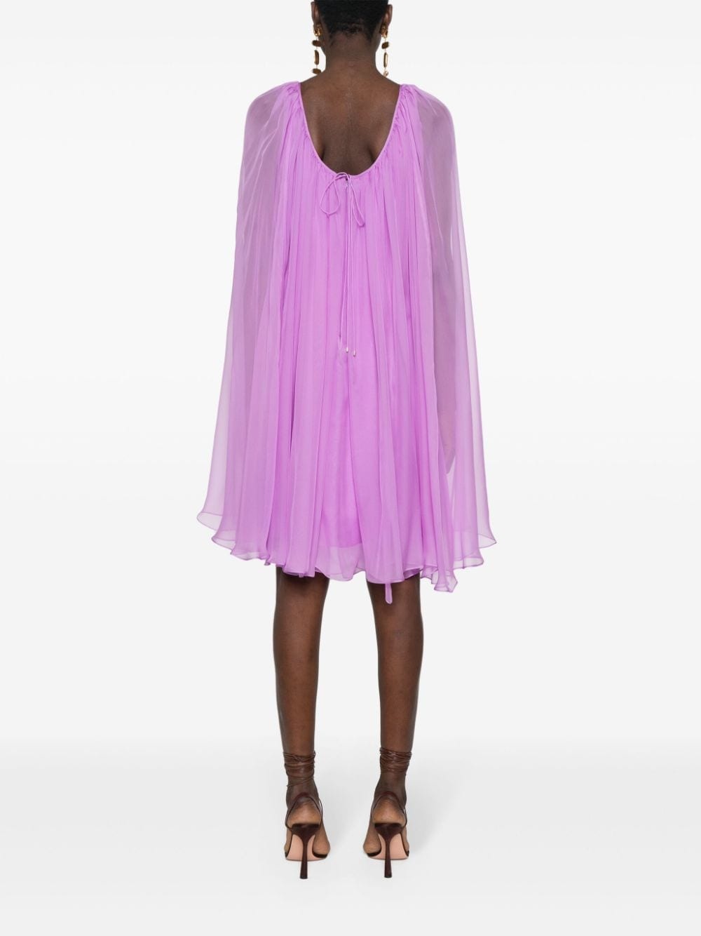 Footing chiffon mini dress - 4