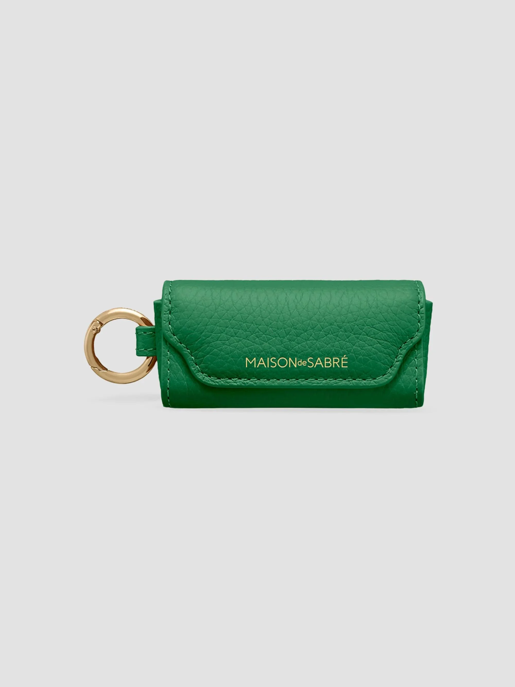 Women's Leather Lipstick Charm - Emerald Lily - 1