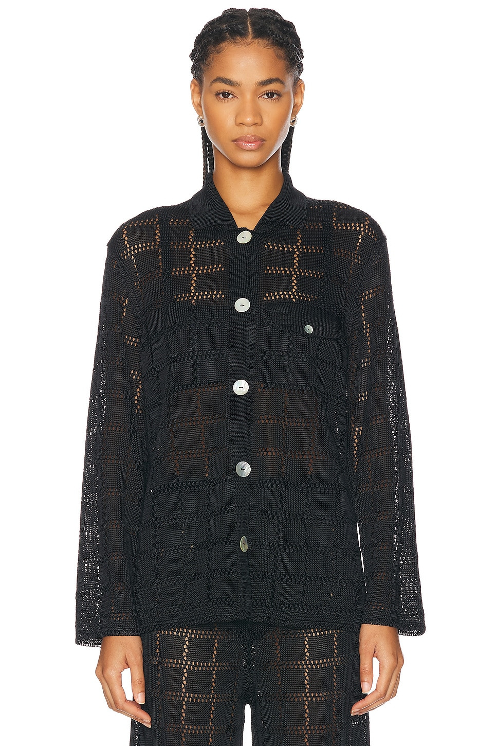 Long Sleeve Patchwork Shirt - 2