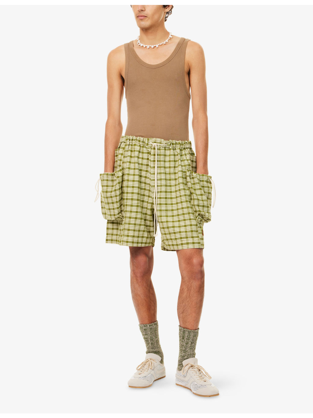 Salt Checked Cotton Shorts - 2