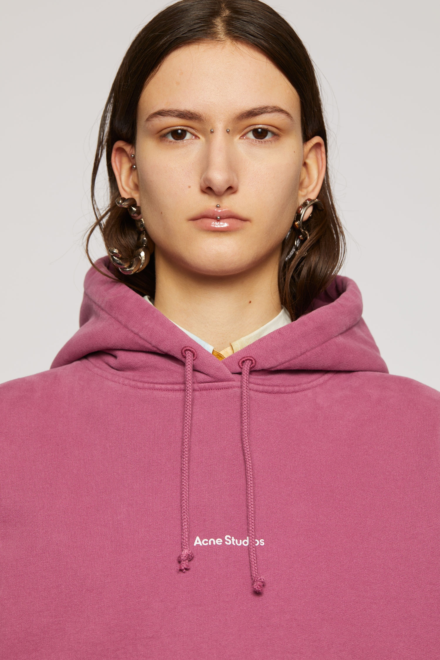 Logo-print hooded sweatshirt violet pink - 5