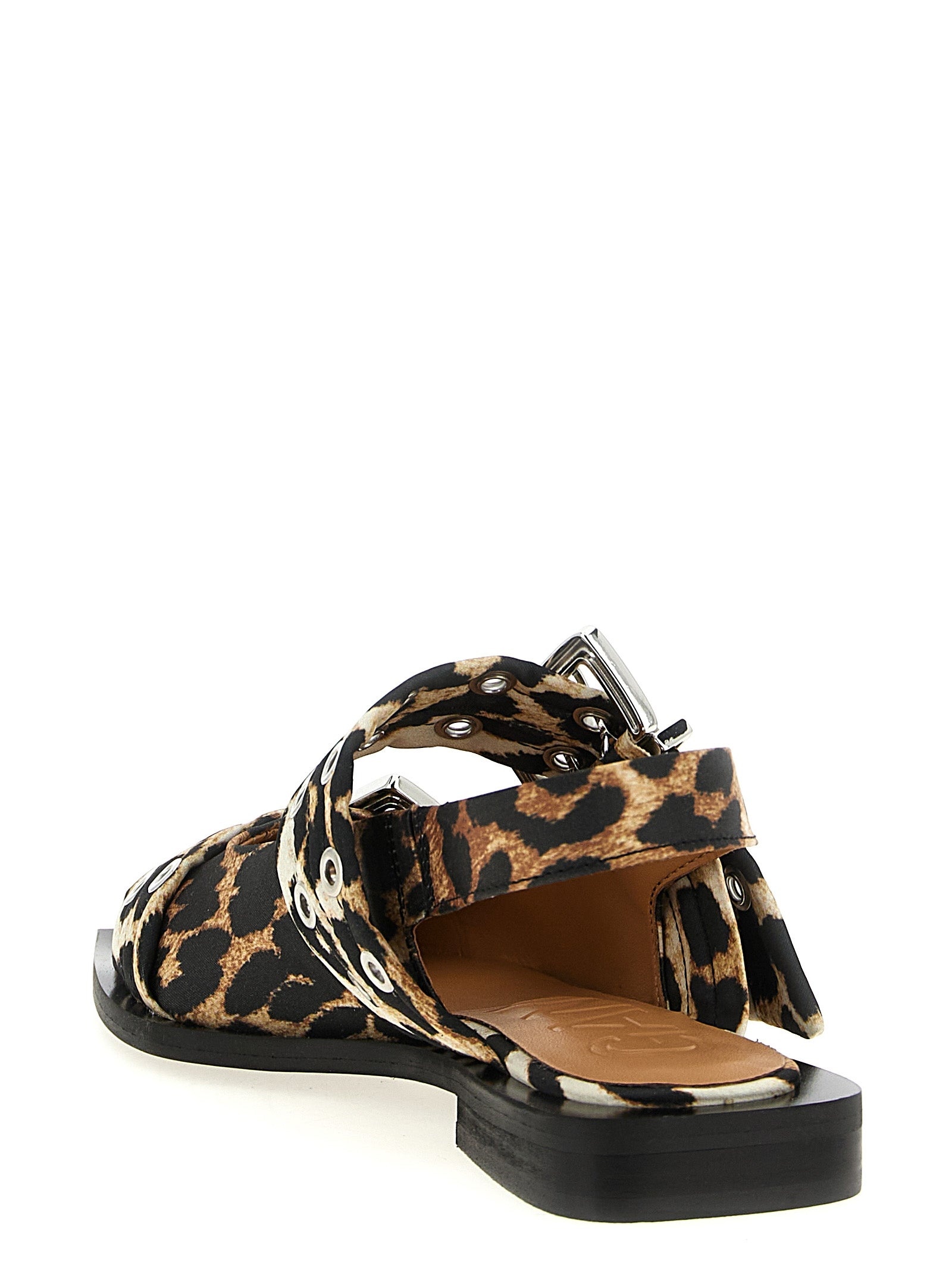 Leopard Satin Feminine Buckle Flat Shoes Multicolor - 3